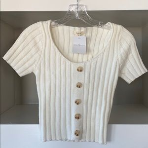 BNWT White Sweater Crop Top